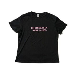 Black and Pink I'm Literally Just A Girl Short Sleeve Graphic T-Shirt Women's XL